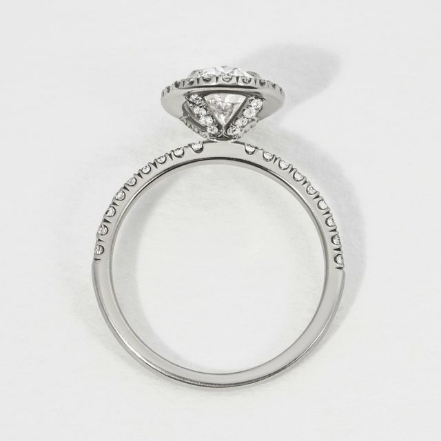 Platinum Oval Halo Engagement Ring- 2.02ct
