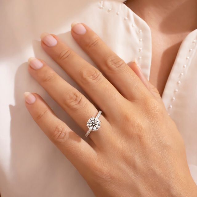 Round Diamond Band Engagement Ring- 2.42ct