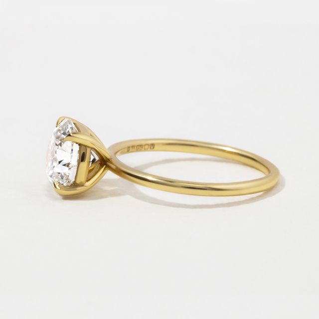 Round Yellow Gold Engagement Ring- 1.91ct