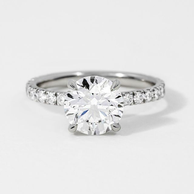 Round Diamond Band Engagement Ring- 2.42ct