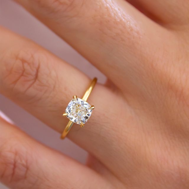 Cushion Hidden Halo Engagement Ring- 1.24ct