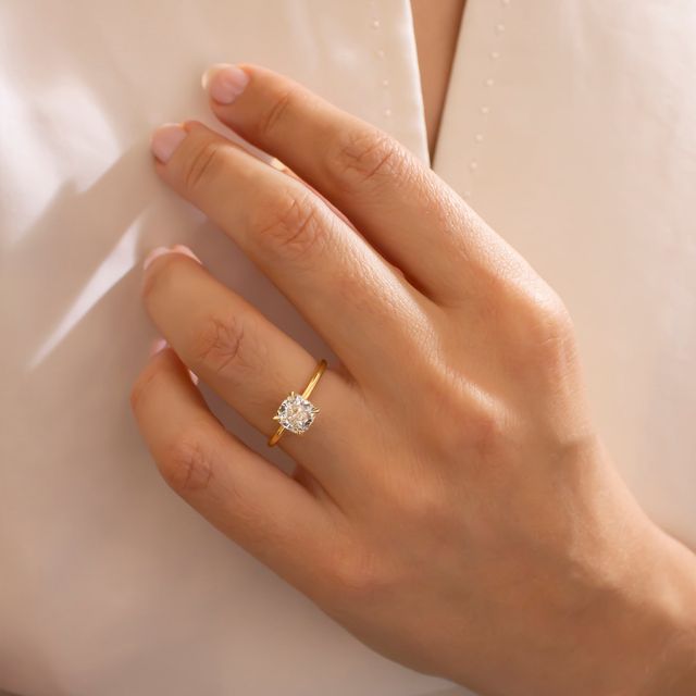 Cushion Hidden Halo Engagement Ring- 1.24ct