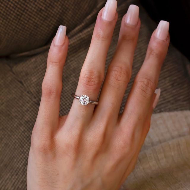 1.00ct Round Lab Diamond Floating Solitaire Ring