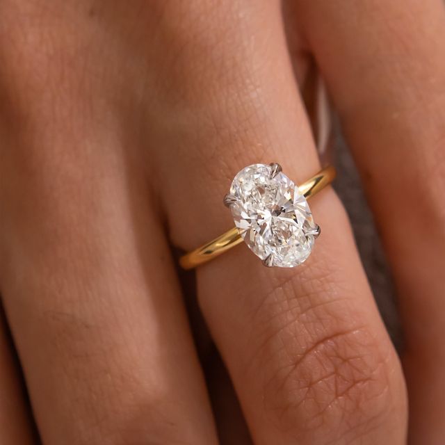 Two Tone Oval Solitaire- 2.00ct