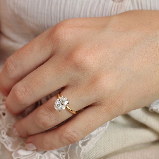 Two Tone Oval Solitaire- 2.00ct