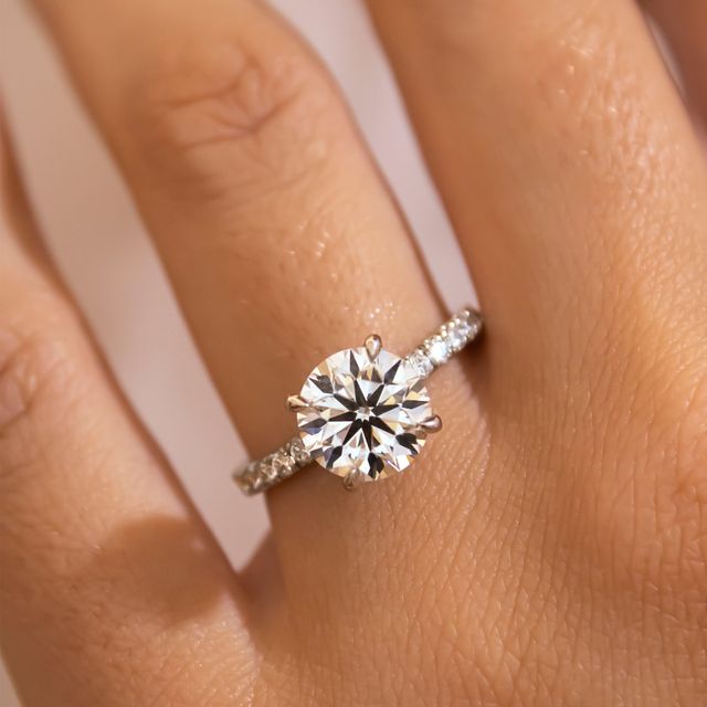 Round Diamond Band Engagement Ring- 2.42ct