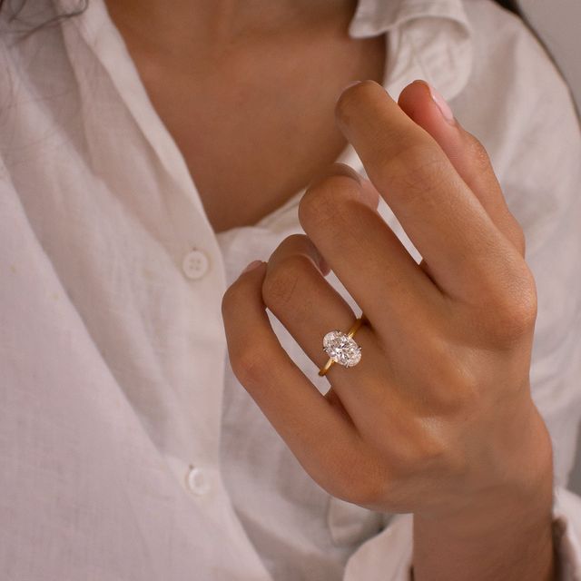 Two Tone Oval Solitaire- 2.00ct