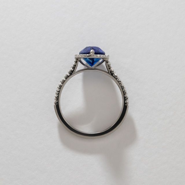 Sapphire Pear Halo Engagement Ring - 2.59ct