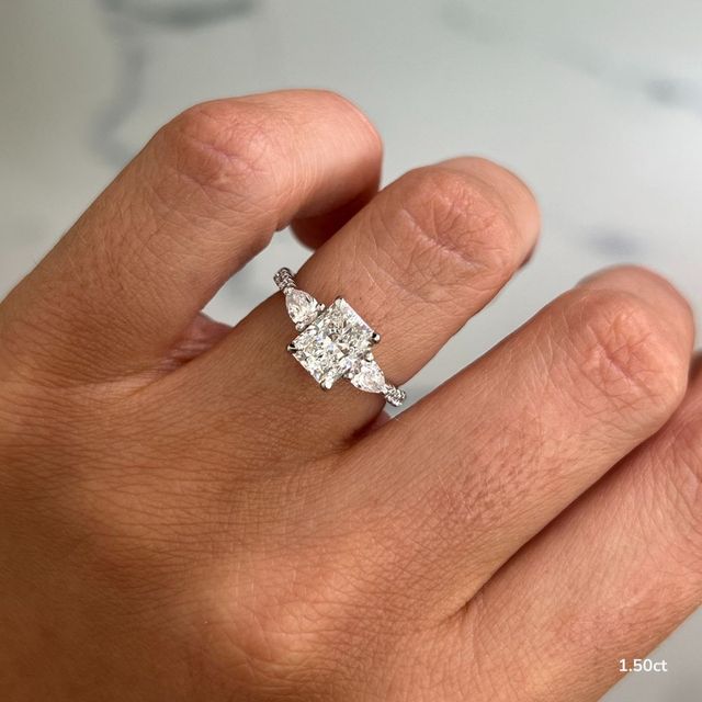 Vivian Pavé Engagement Ring In White Gold