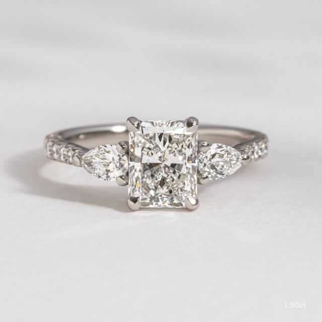 Vivian Pavé Engagement Ring In White Gold