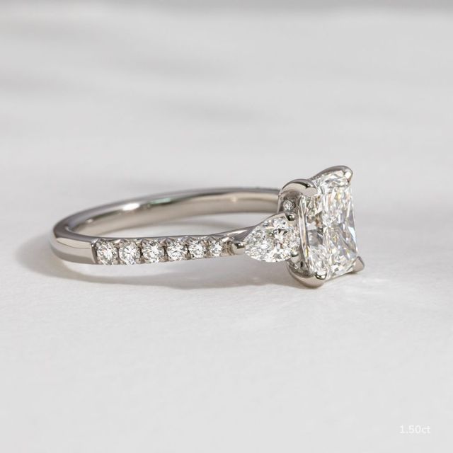 Vivian Pavé Engagement Ring In White Gold