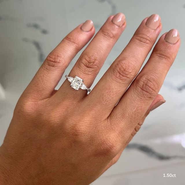 Vivian Pavé Engagement Ring In White Gold