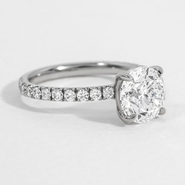 Round Diamond Band Engagement Ring- 2.42ct