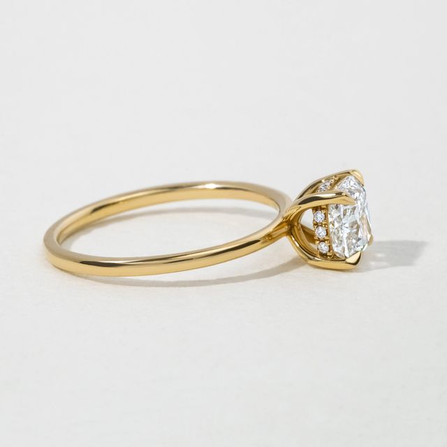 Cushion Hidden Halo Engagement Ring- 1.24ct