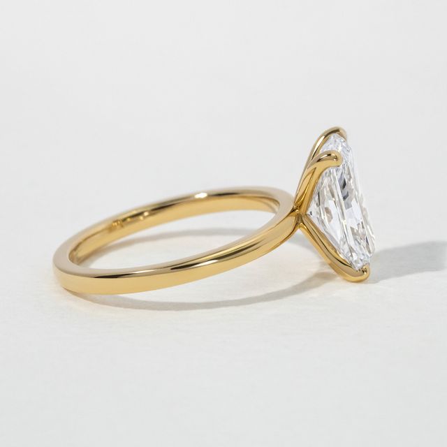 Lydia Yellow Gold Solitaire Engagement Ring Radiant Lab Diamond - 3.00ct
