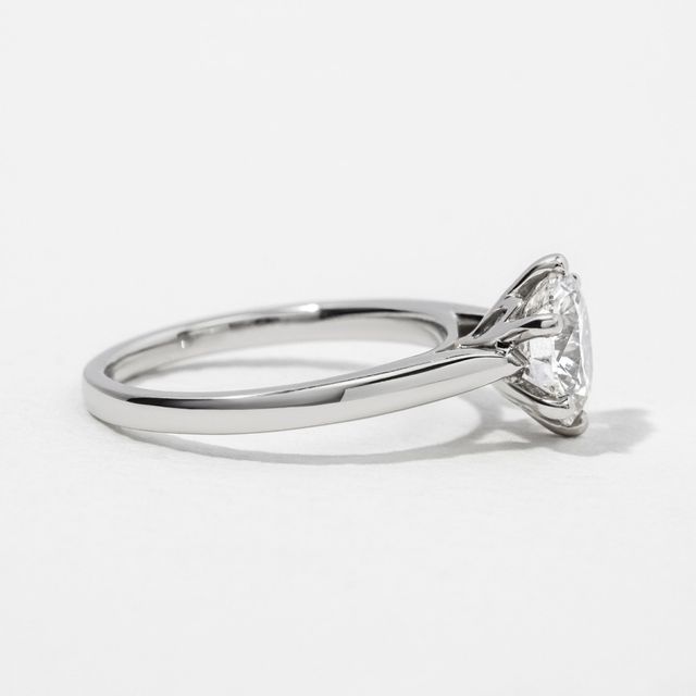Round Six Claw Platinum Solitaire Lab Grown Engagement Ring