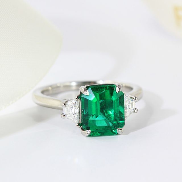 Emerald Trilogy Engagement Ring- 2.20ct