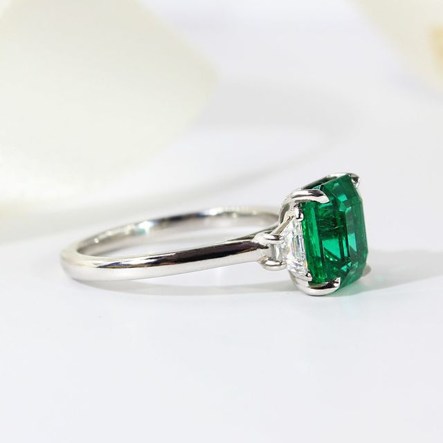 Emerald Trilogy Engagement Ring- 2.20ct