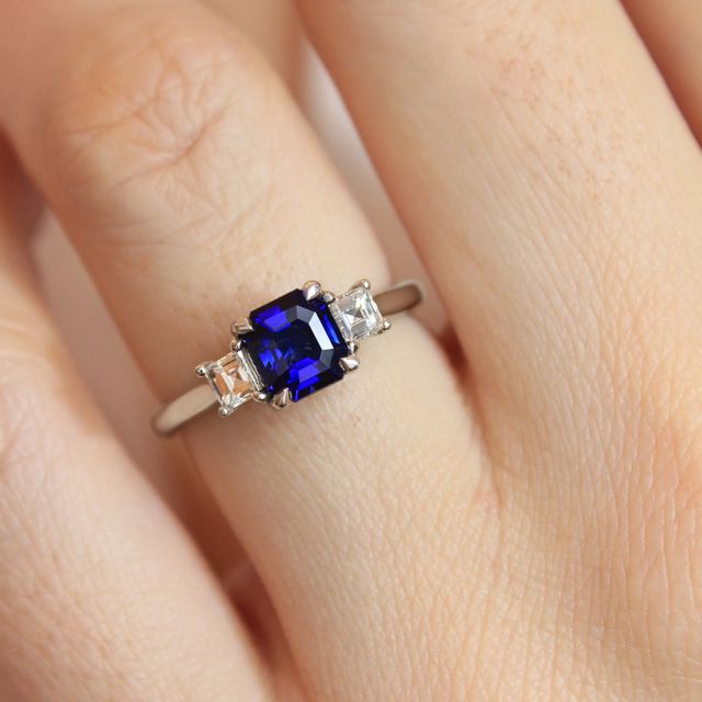 Asscher Sapphire Trilogy- 1.00ct