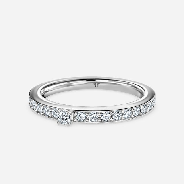 Round Cut Diamond White Gold Wedding Ring
