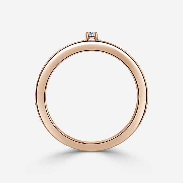 Round Cut Diamond Rose Gold Wedding Ring