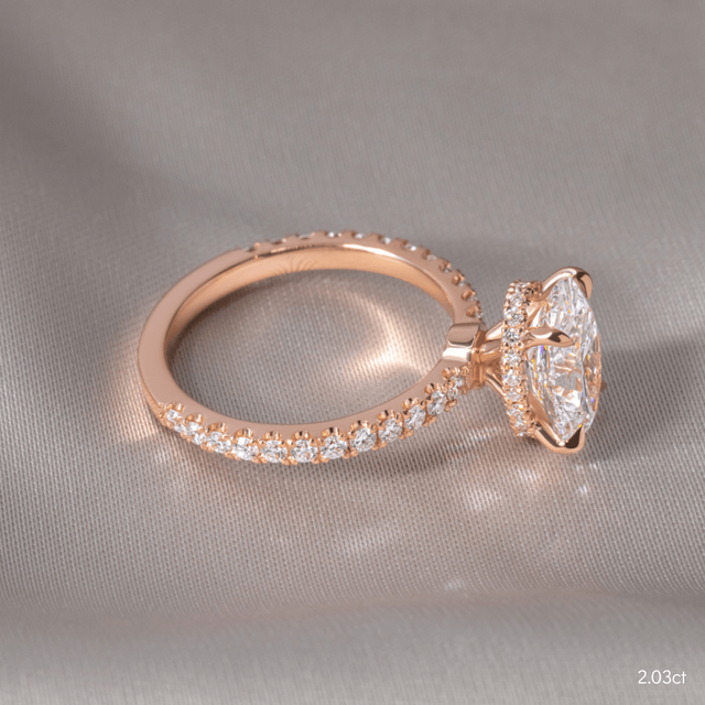 Samara Rose Gold Hidden Halo Engagement Ring