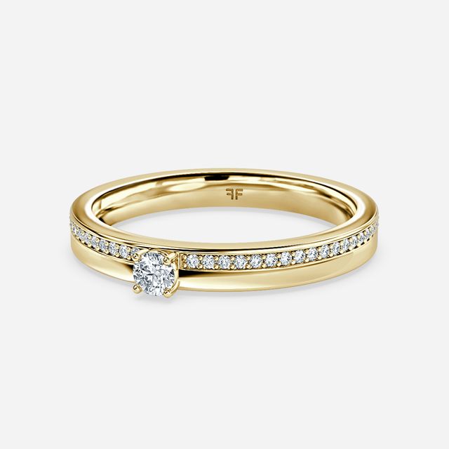 Lorelie Yellow Gold Diamond Wedding Band
