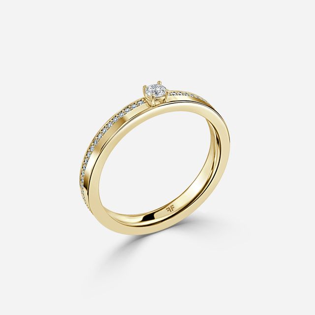 Lorelie Yellow Gold Diamond Wedding Band
