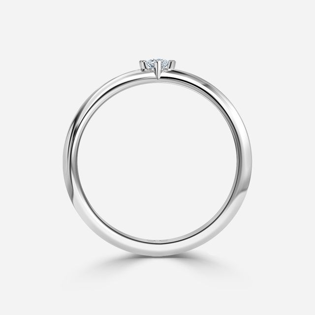 Single Diamond Wedding Ring In Platinum