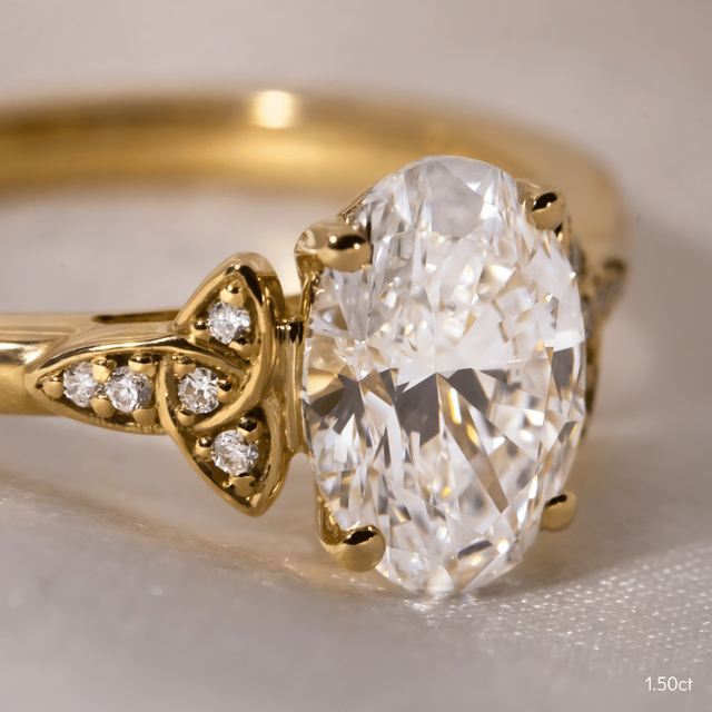 Celtic Song Yellow Gold Vintage Engagement Ring