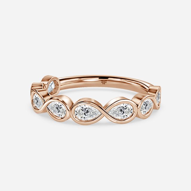 Pear Shaped Diamond Wedding Ring In Rose Gold