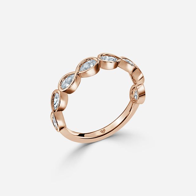 Pear Shaped Diamond Wedding Ring In Rose Gold