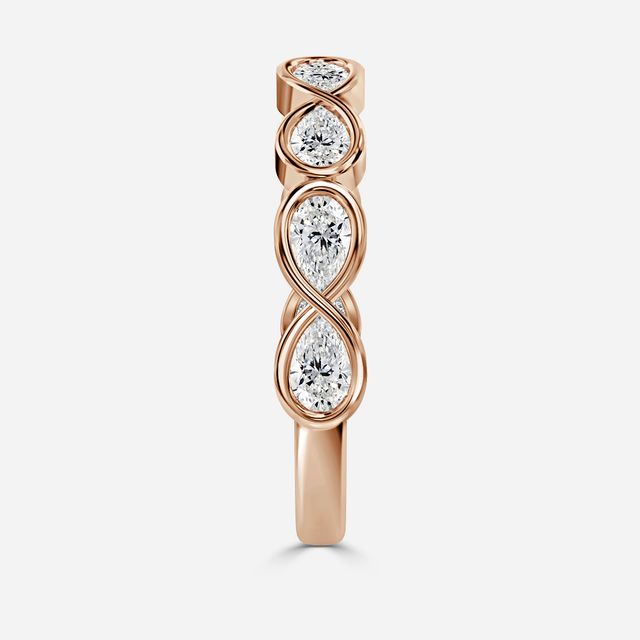 Pear Shaped Diamond Wedding Ring In Rose Gold