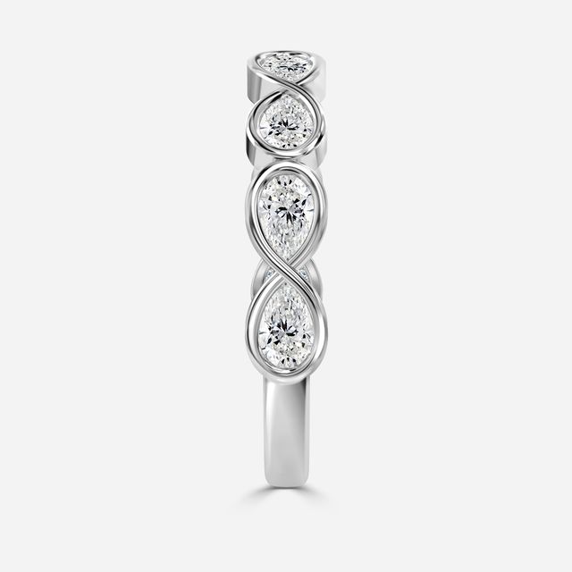 Pear Shaped Diamond Wedding Ring In Platinum