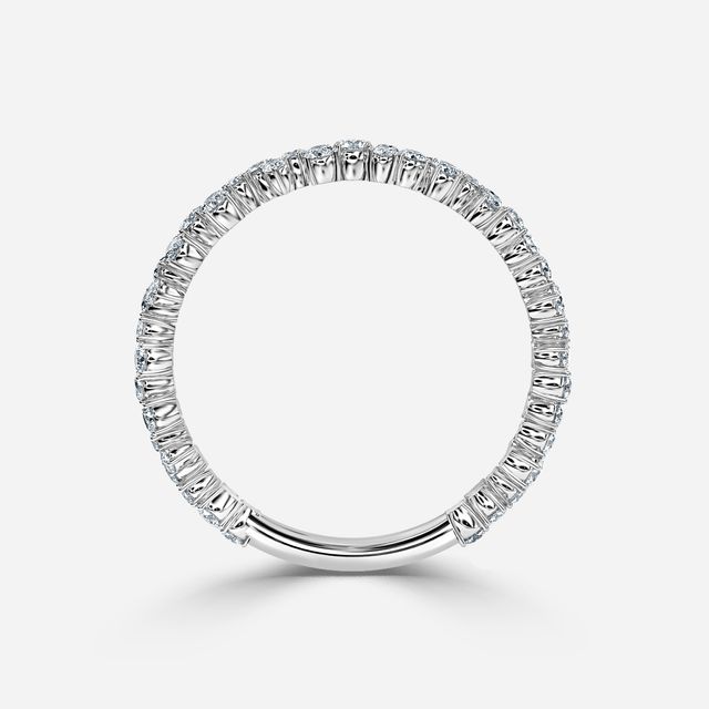 Floral Shared Claw Platinum Wedding Ring