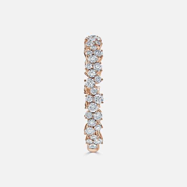 Floral Shared Claw Rose Gold Wedding Ring
