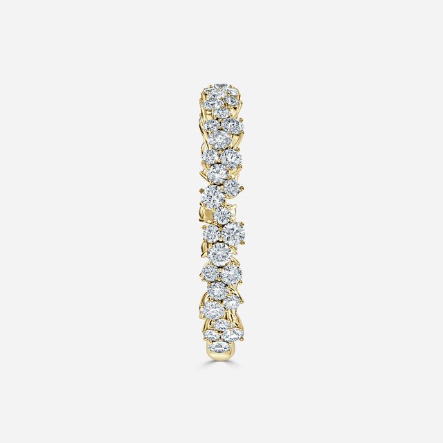 Floral Shared Claw Yelllow Gold Wedding Ring