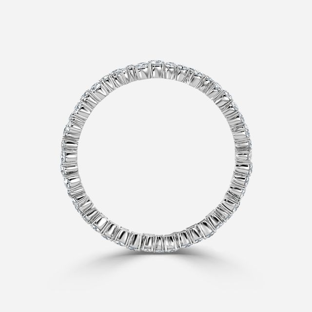 Full Floral Shared Claw Platinum Wedding Ring