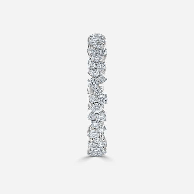 Full Floral Shared Claw Platinum Wedding Ring
