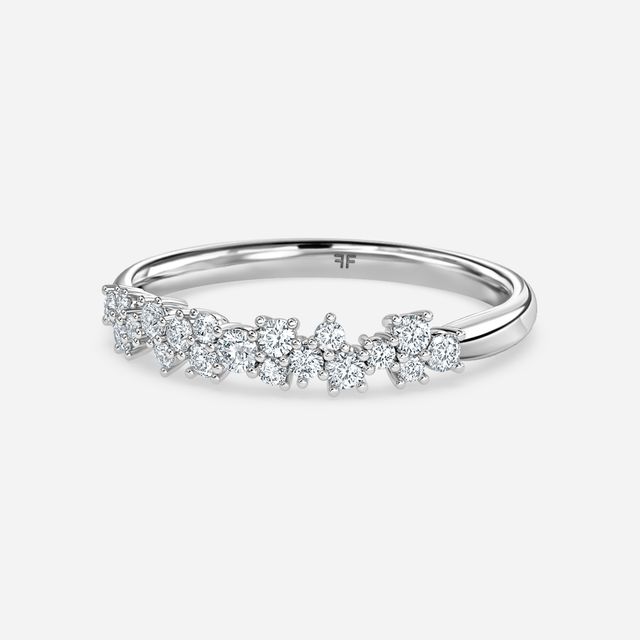 Floral Shared Claw Wedding Ring In Platinum