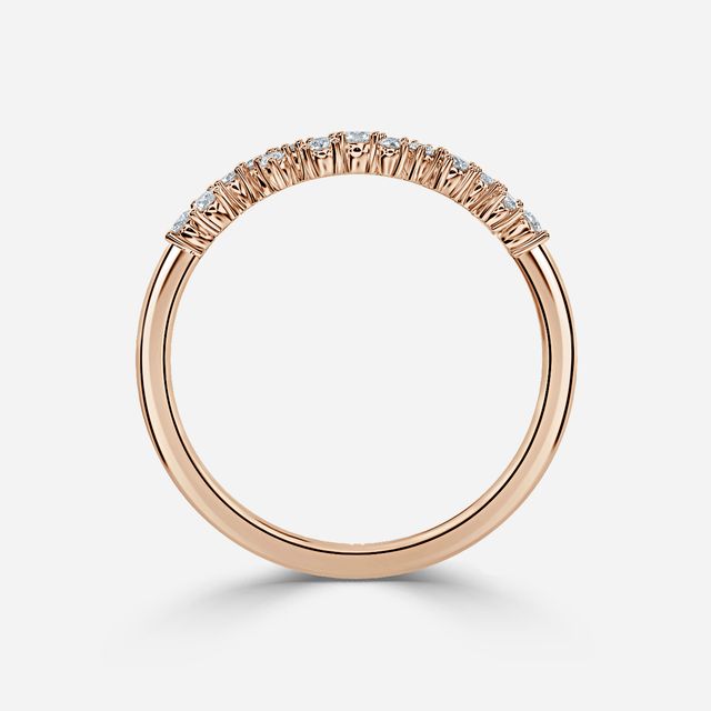Floral Shared Claw Wedding Ring In Rose Gold