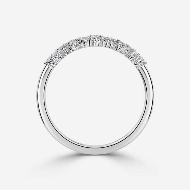 Floral Shared Claw Wedding Ring In Platinum