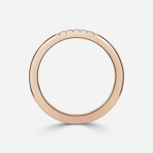 Pave Diamond Wedding Ring In Rose Gold