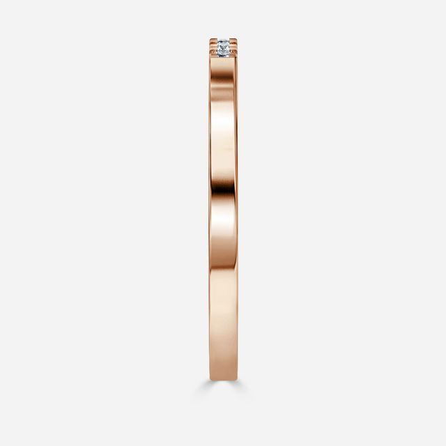 Pave Diamond Wedding Ring In Rose Gold