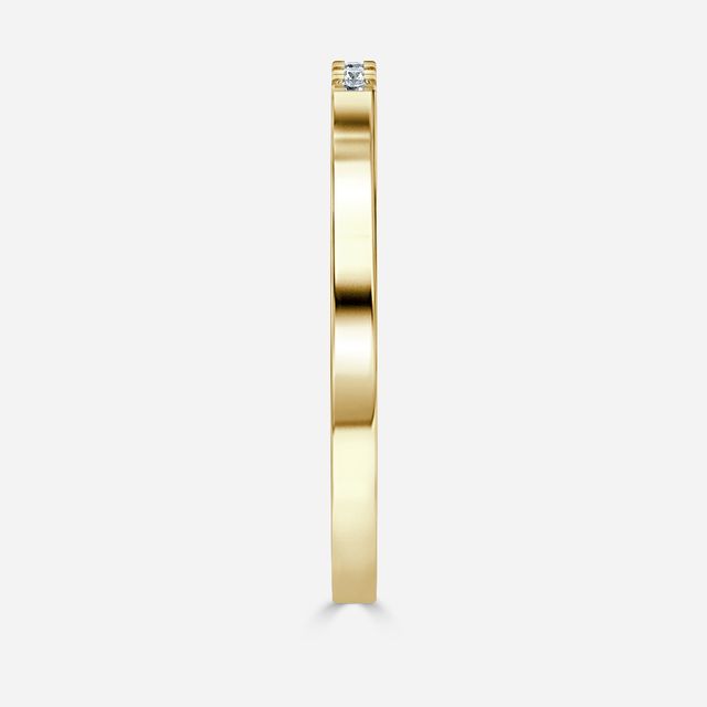 Pave Diamond Wedding Ring In Yellow Gold