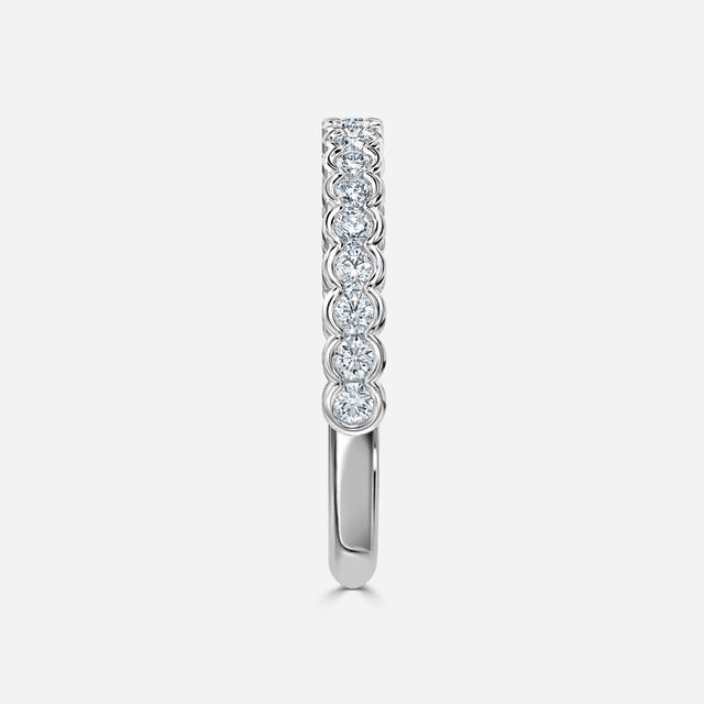 Semi Rubover Diamond Wedding Ring In White Gold