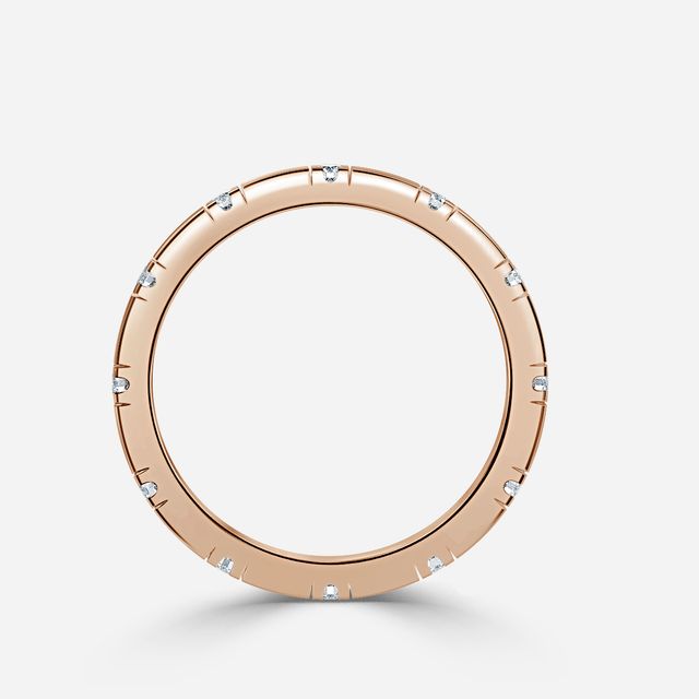 Round Diamond Wedding Ring In Rose Gold
