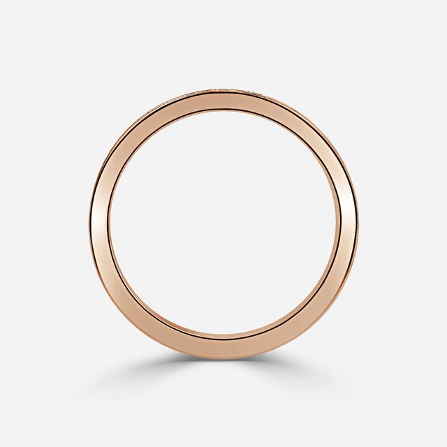 Channel And Grain Set Wedding Ring In Rose Gold