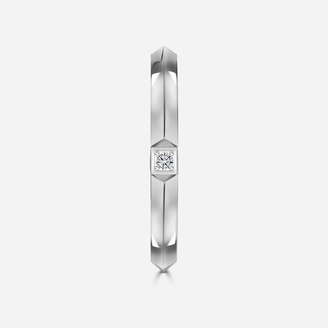 Knife Edge Diamond Wedding Ring In White Gold