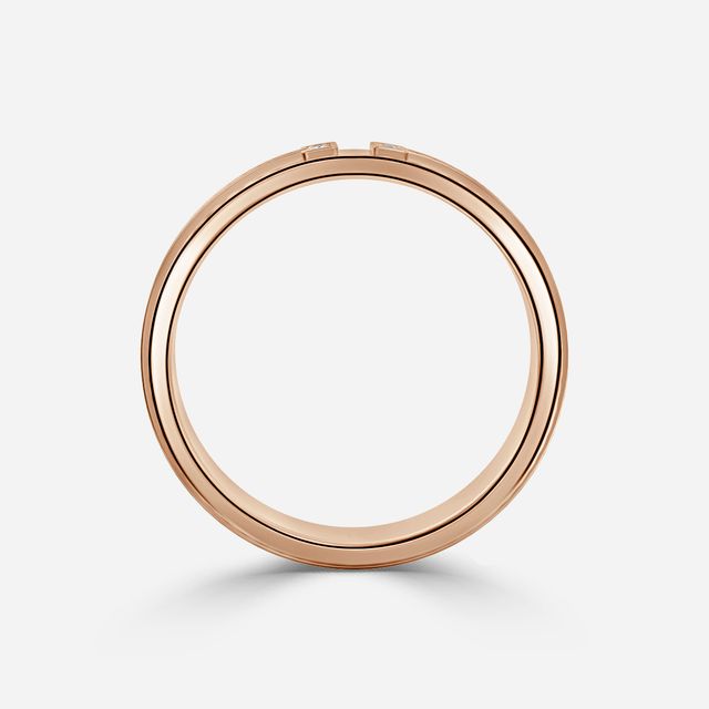 Rose Gold Narrow Diamond Wedding Ring